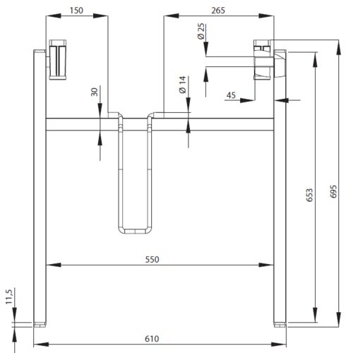 Kovové sklapovací podnože SKP3CR (sada 2ks)